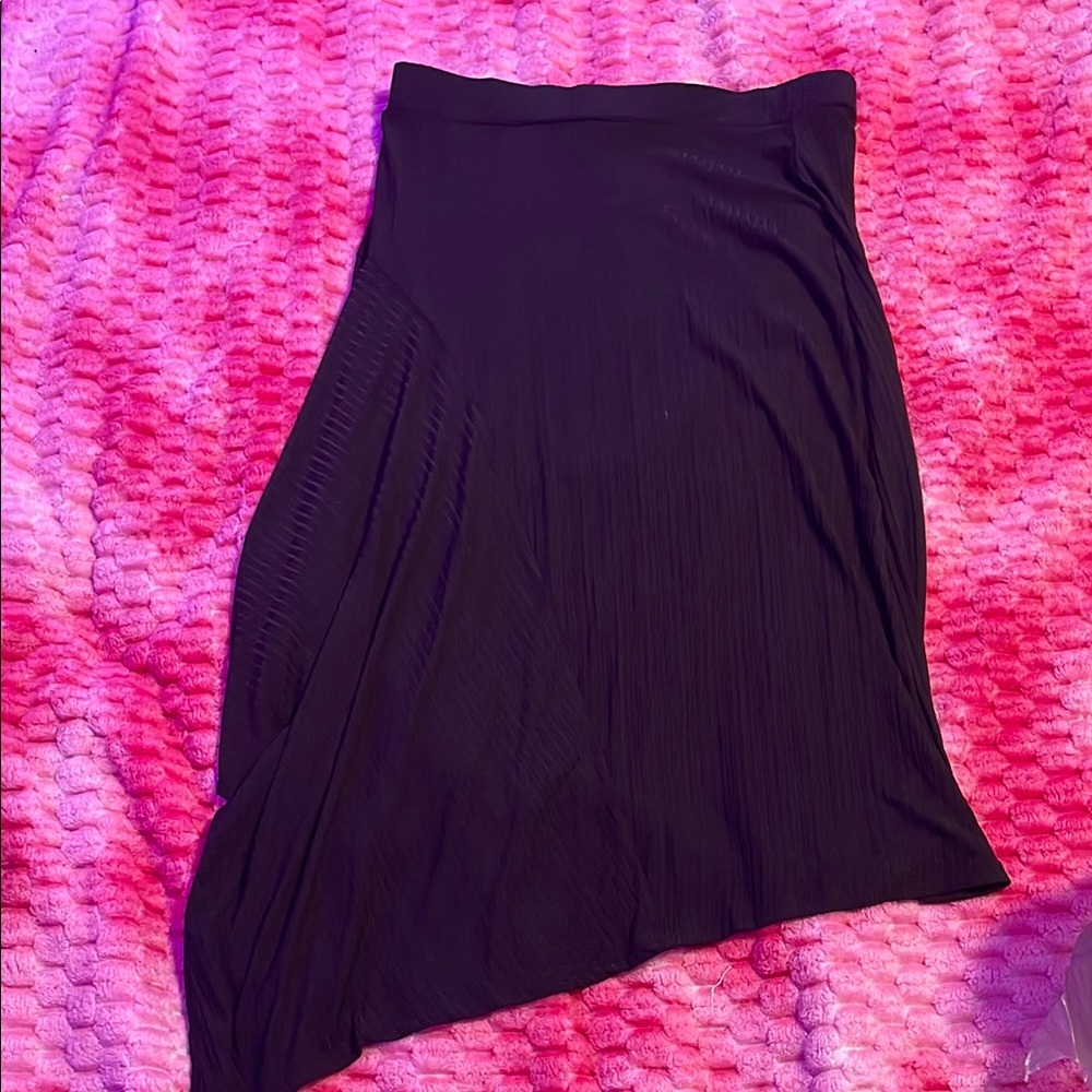 Westport Black Maxi A-line Skirt with Asymmetrical Hem for Casual Night Out